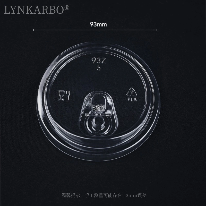 Couvercle sans paille en PLA de 93 mm