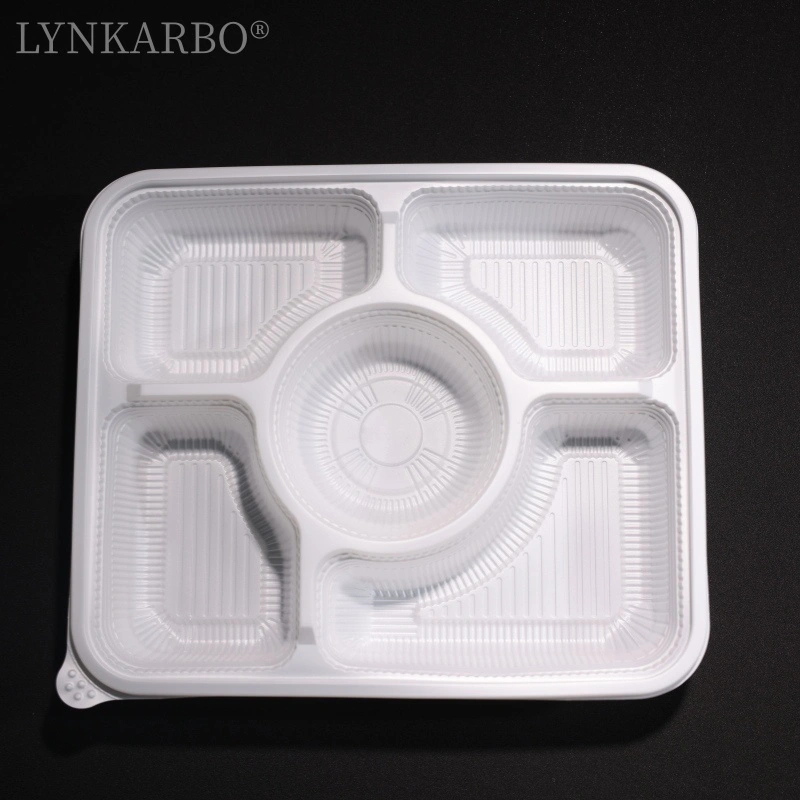 Contenant alimentaire à cinq compartiments CPLA