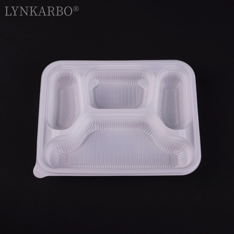 Contenant alimentaire à quatre compartiments CPLA